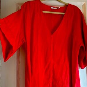 Rosy-orange Linen top from Zara!